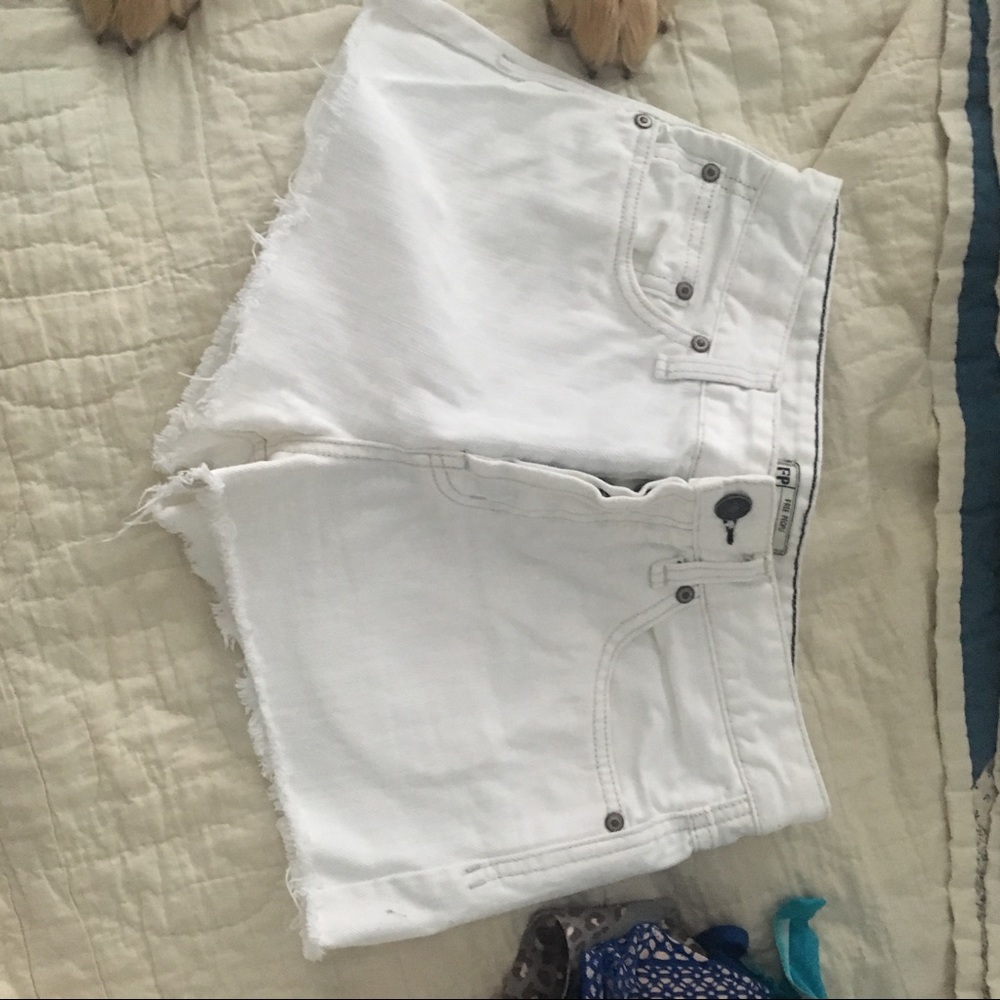 Free People White Cut Off Shorts